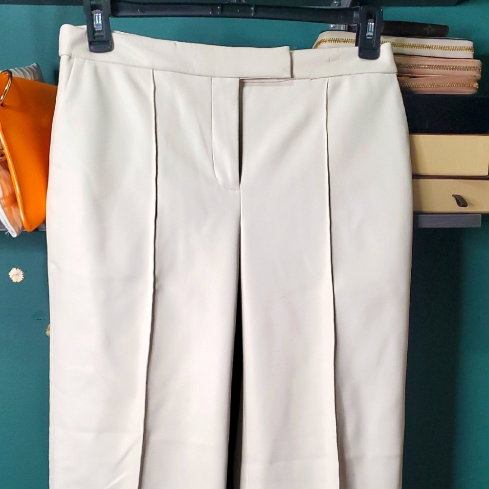 Alfani Cream Tailored Trousers Non Later Pants Use